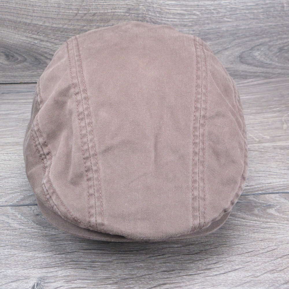 George Newsboy Hat Ivy Flat Cap Mens L XL Brown Classic Cabbie Driving Lined